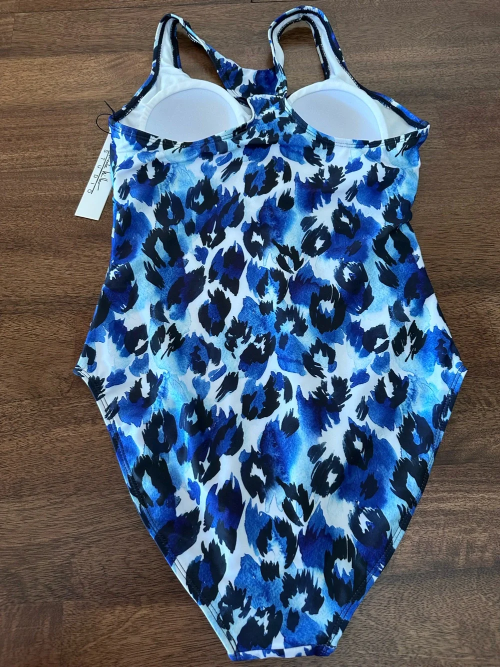 Nicole Miller Aqua Cheetah Print One-Piece Swimsuit